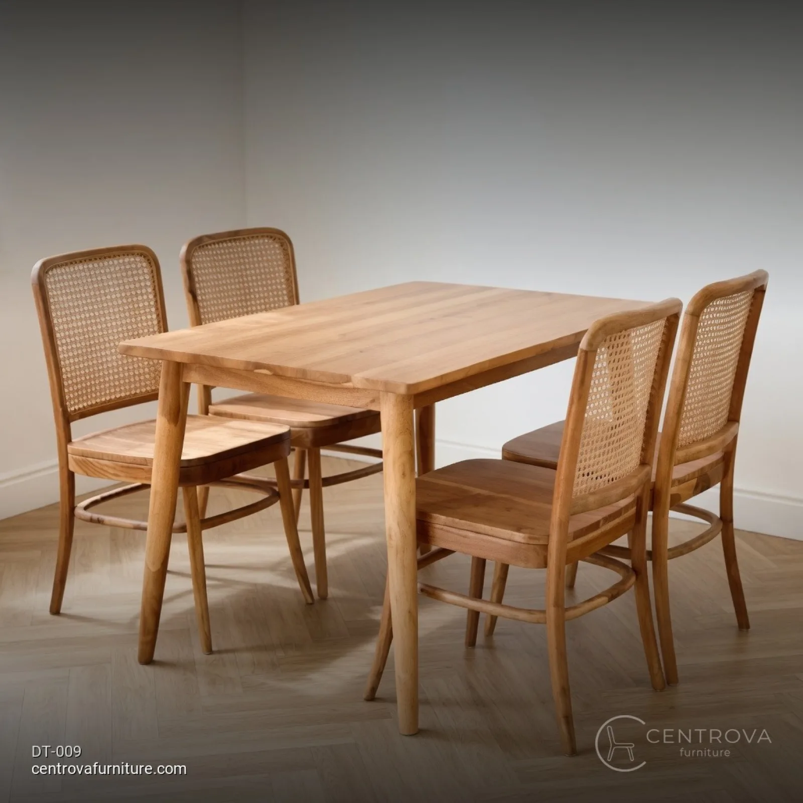 Dining Set Teak 4 Chair 1 Table Rattan - product photo 2