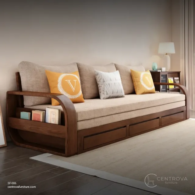 Sofa Antique Teak Wood Minimalist 180cm - Teak Wood Furniture Jepara