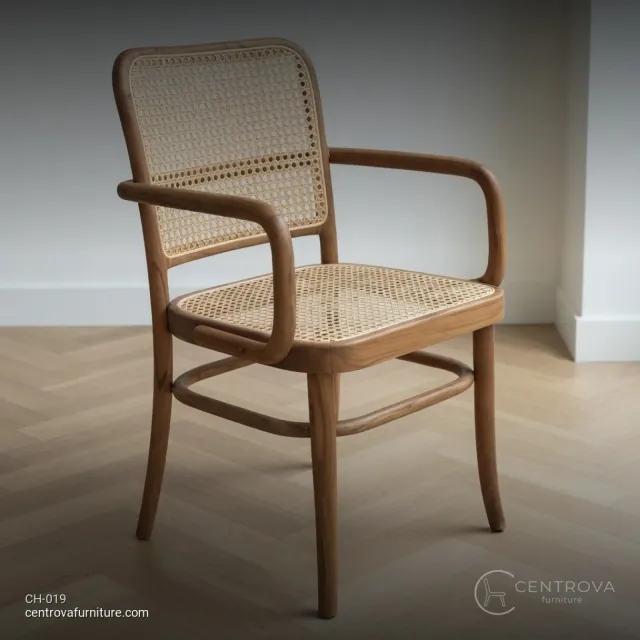 Dining Chair Teak Rattan Woven - Teak Wood Furniture Jepara