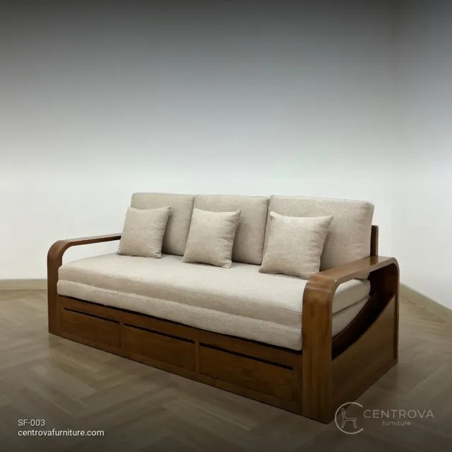 Sofa Bed Minimalist Teak Modern - Teak Wood Furniture Jepara