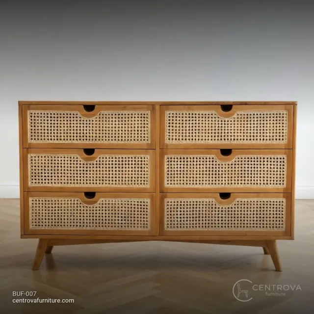 TV Console Minimalist Rattan Teak Wood - Jepara Teak Furniture