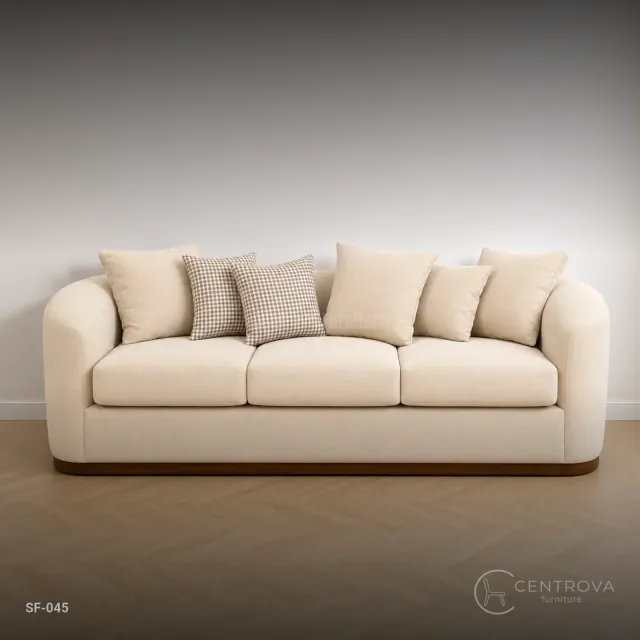 Sofa Minimalis 3 Dudukan Kayu Jati Solid - Furniture Kayu Jati Jepara