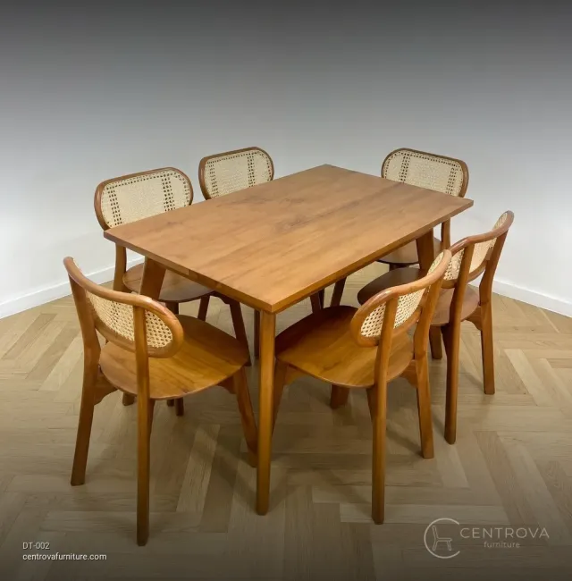 Dining Table Rattan Teak Wood - Jepara Teak Furniture