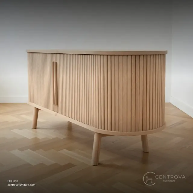 TV Buffet Minimalist Teak Wood Striped - Jepara Teak Furniture