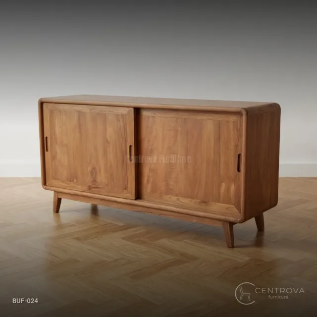 Minimalist Sliding Buffet - Teak Wood Furniture Jepara