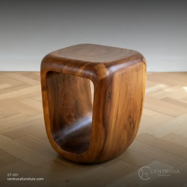 Stool Chair Minimalist Kayu Trembesi Wood Solid - Teak Wood Furniture Jepara