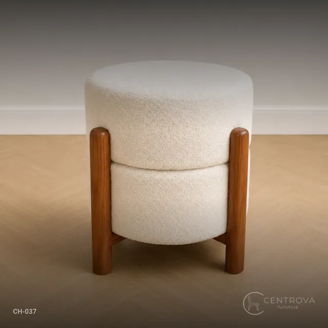Stool Bulat Minimalis Kayu Jati Solid - Furniture Kayu Jati Jepara