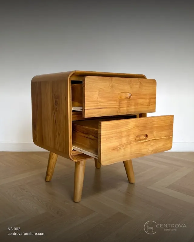 Nightstand Minimalist Cube Teak Wood - Teak Wood Furniture Jepara