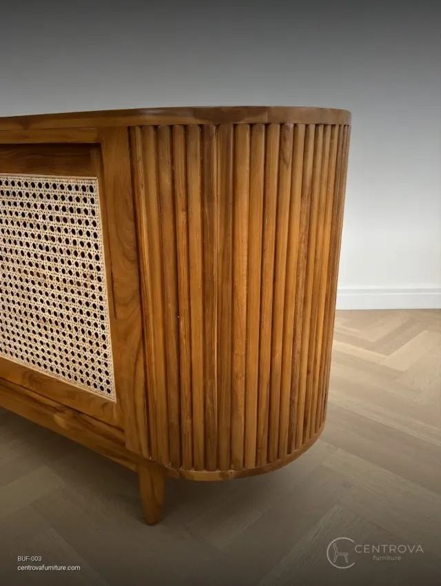 Buffet TV Jati Salur Rotan - Furniture Kayu Jati Jepara