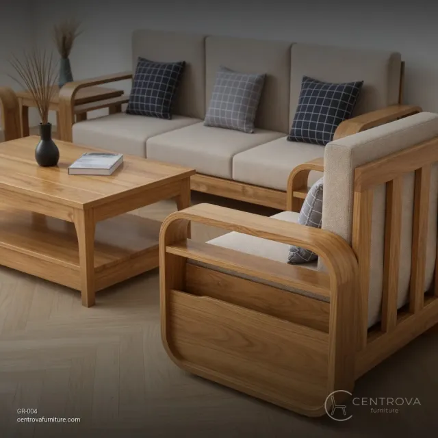 Living Room Sofa Set Teak Minimalist - Teak Wood Furniture Jepara