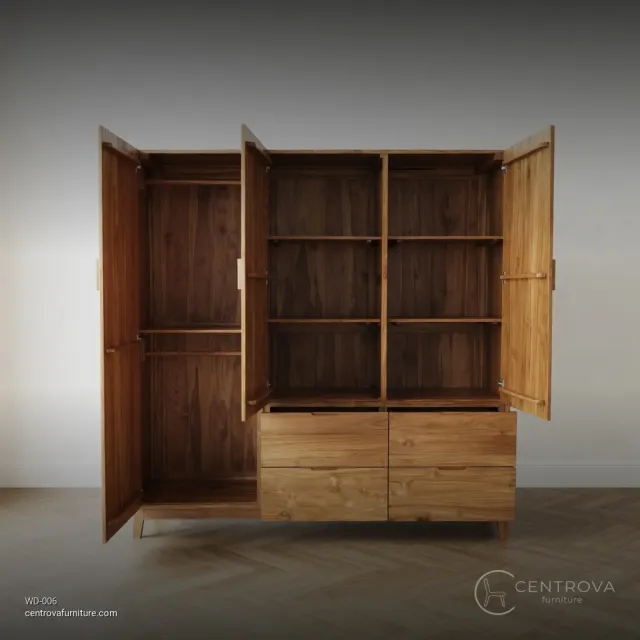 Wardrobe Retro Teak Wood - Jepara Teak Furniture