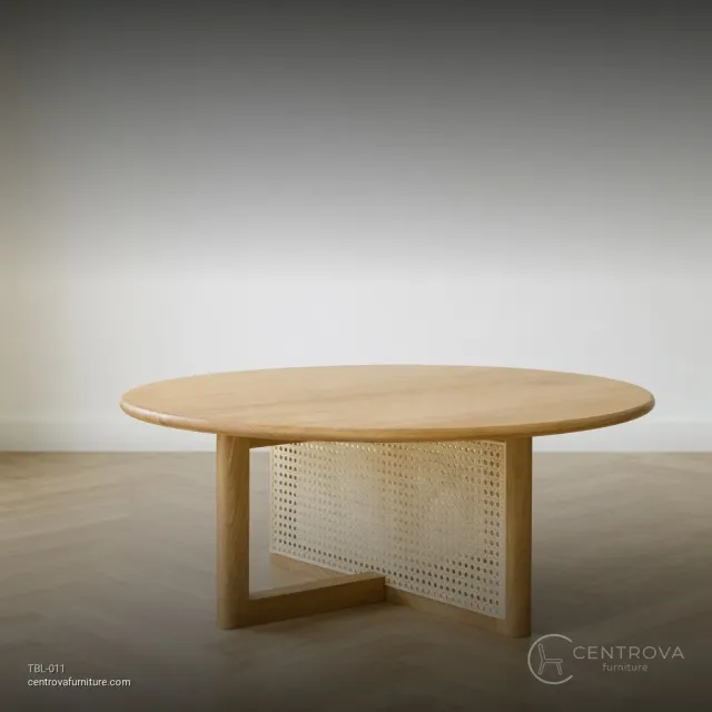 Meja Tamu Jati Rotan - Furniture Kayu Jati Jepara