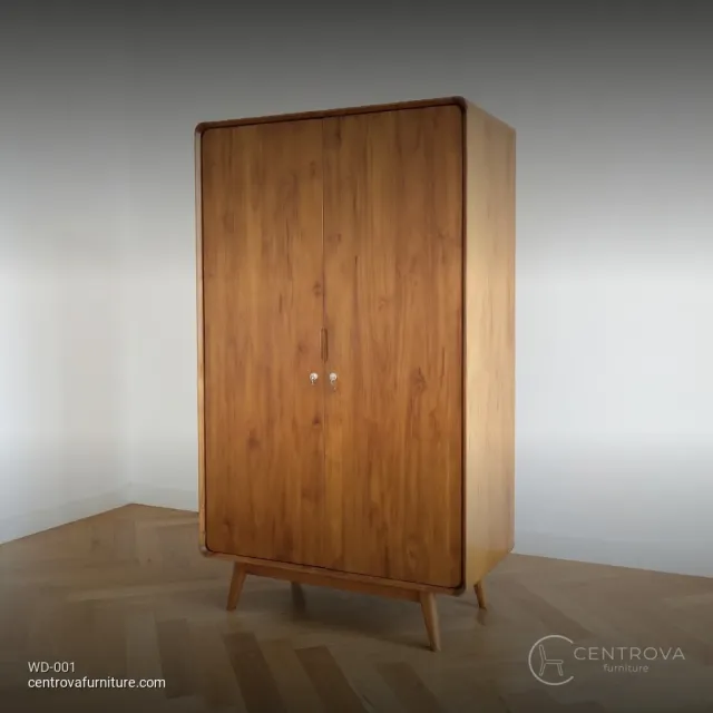 Clothing Wardrobe Teak Retro Minimalist - Jepara Teak Furniture
